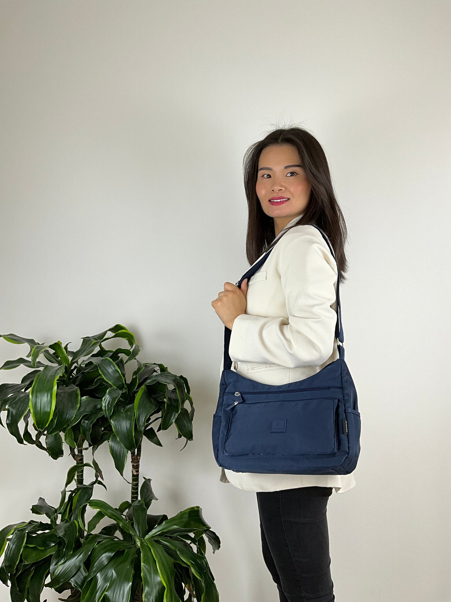 MS Skuldertaske/Crossbody Mørkeblå| MAS SELECTION