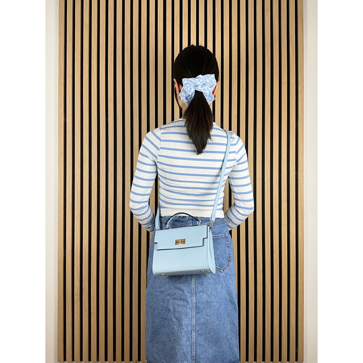 Vittoria crossbody-minitaske lyseblå