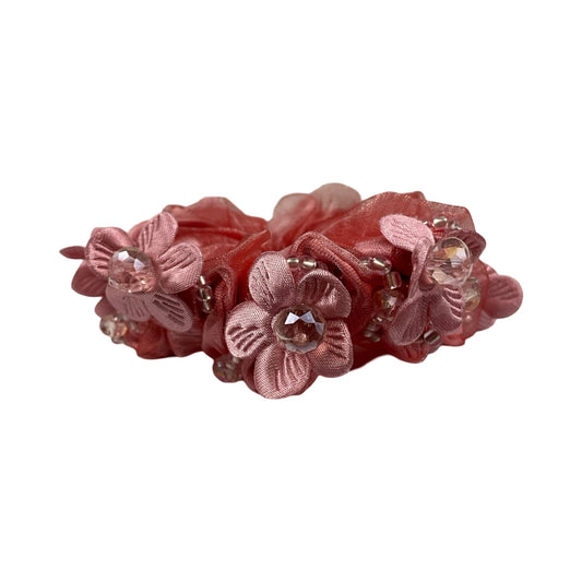 Elegant Scrunchie med Blomster og Sten Rundt Omkring lyserød | MAS SELECTION