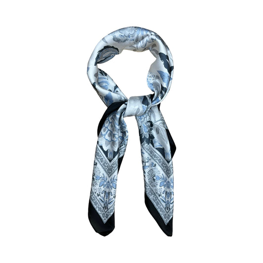 Katrine Satin Tørklæde Sort| MAS SELECTION