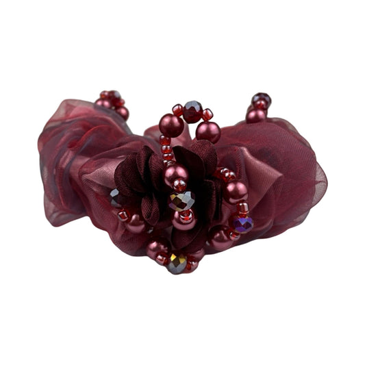 Blomster og Stendecoreret Scrunchie Rød | MAS SELECTION