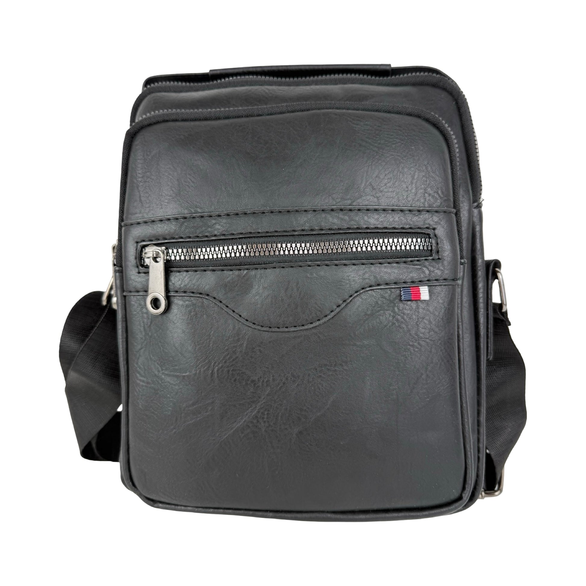 Unisex Messenger Taske i sort set forfra.