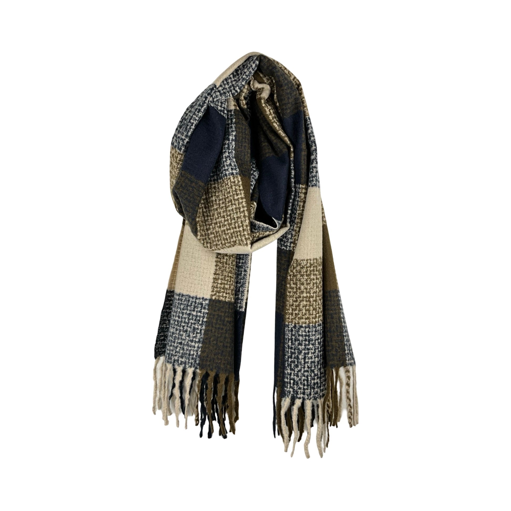 Check Tørklæde Mørkeblå| MAS SELECTION