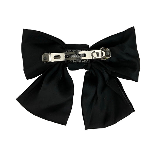 Satin Sløjfe Hårspænde Sort | MAS SELECTION