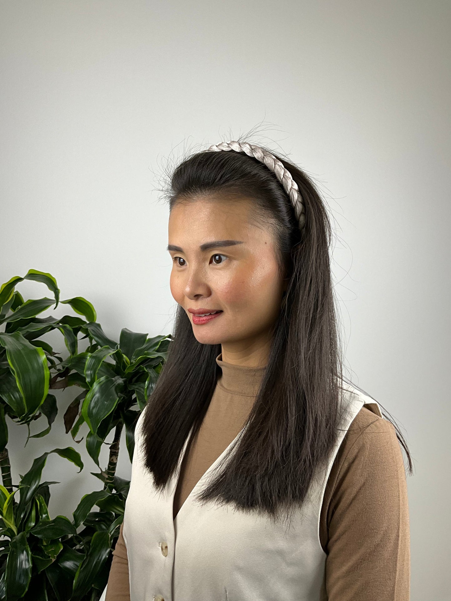 Flettet Hårbøjle Beige| MAS SELECTION