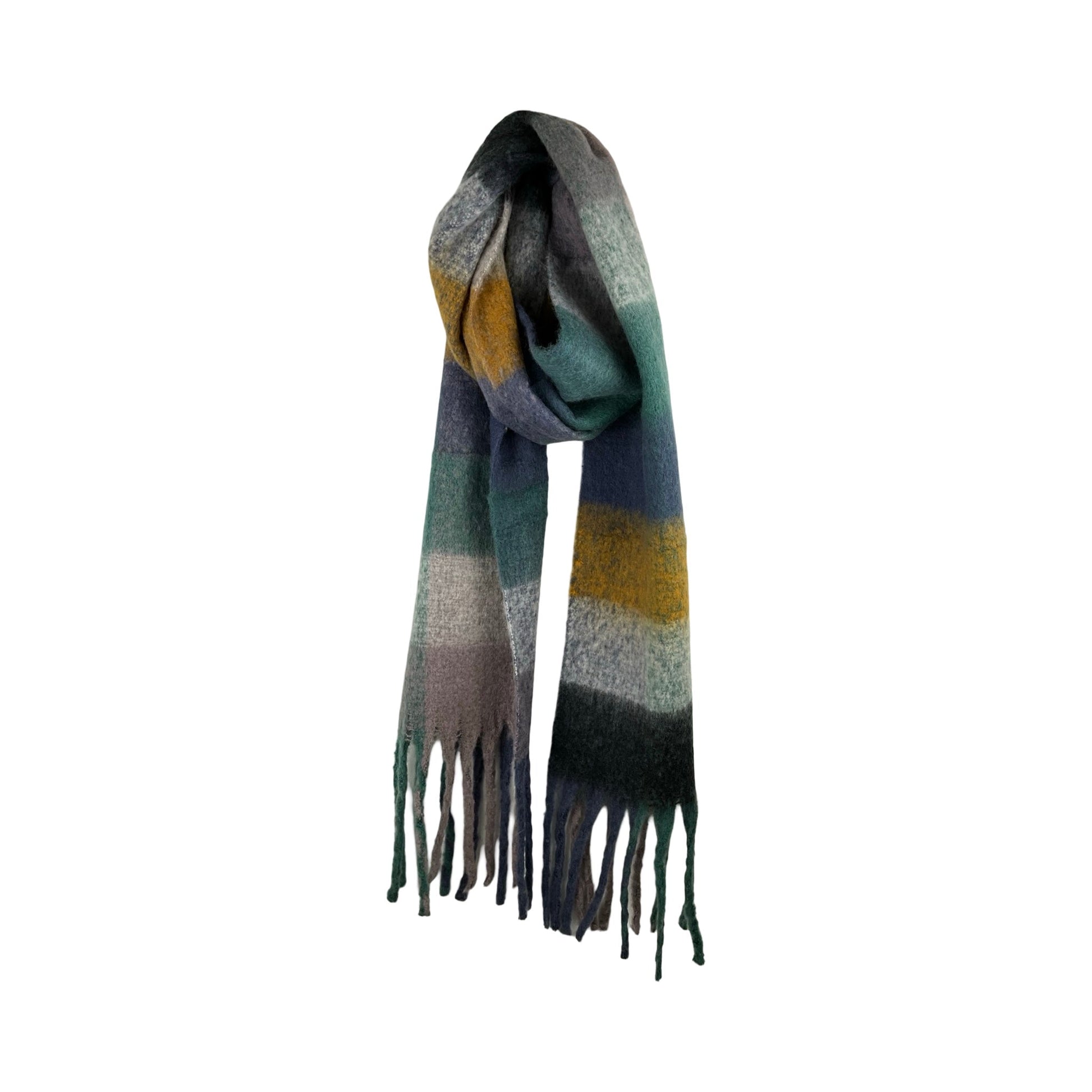 Stor Check Vintertørklæde Grøn| MAS SELECTION