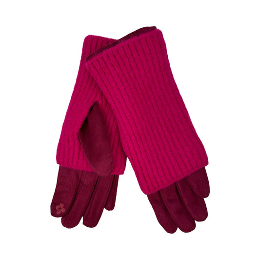 3 i 1 Handsker Ensfarvet Fuchsia| MAS SELECTION