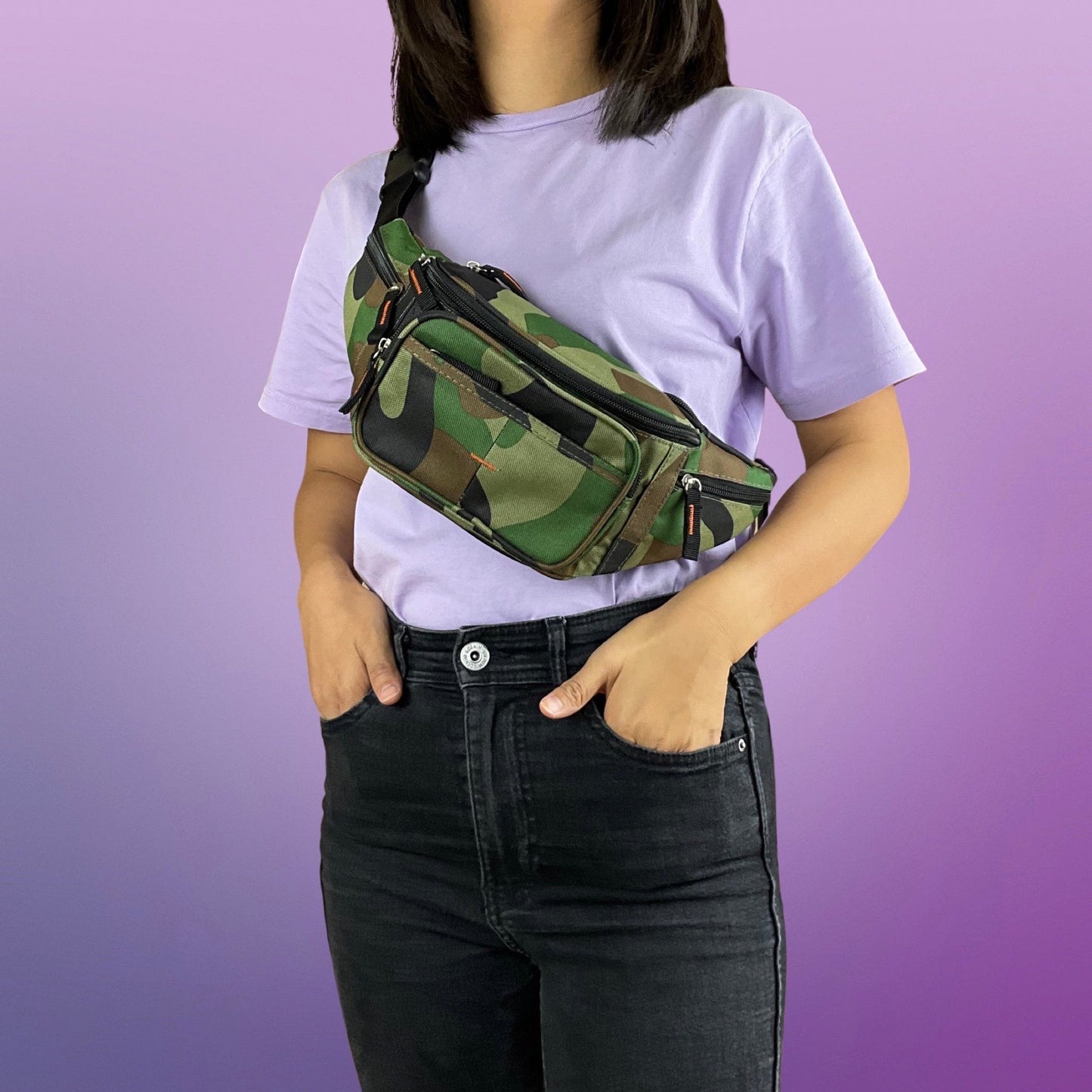 Camouflage Bæltetaske Stor| MAS SELECTION