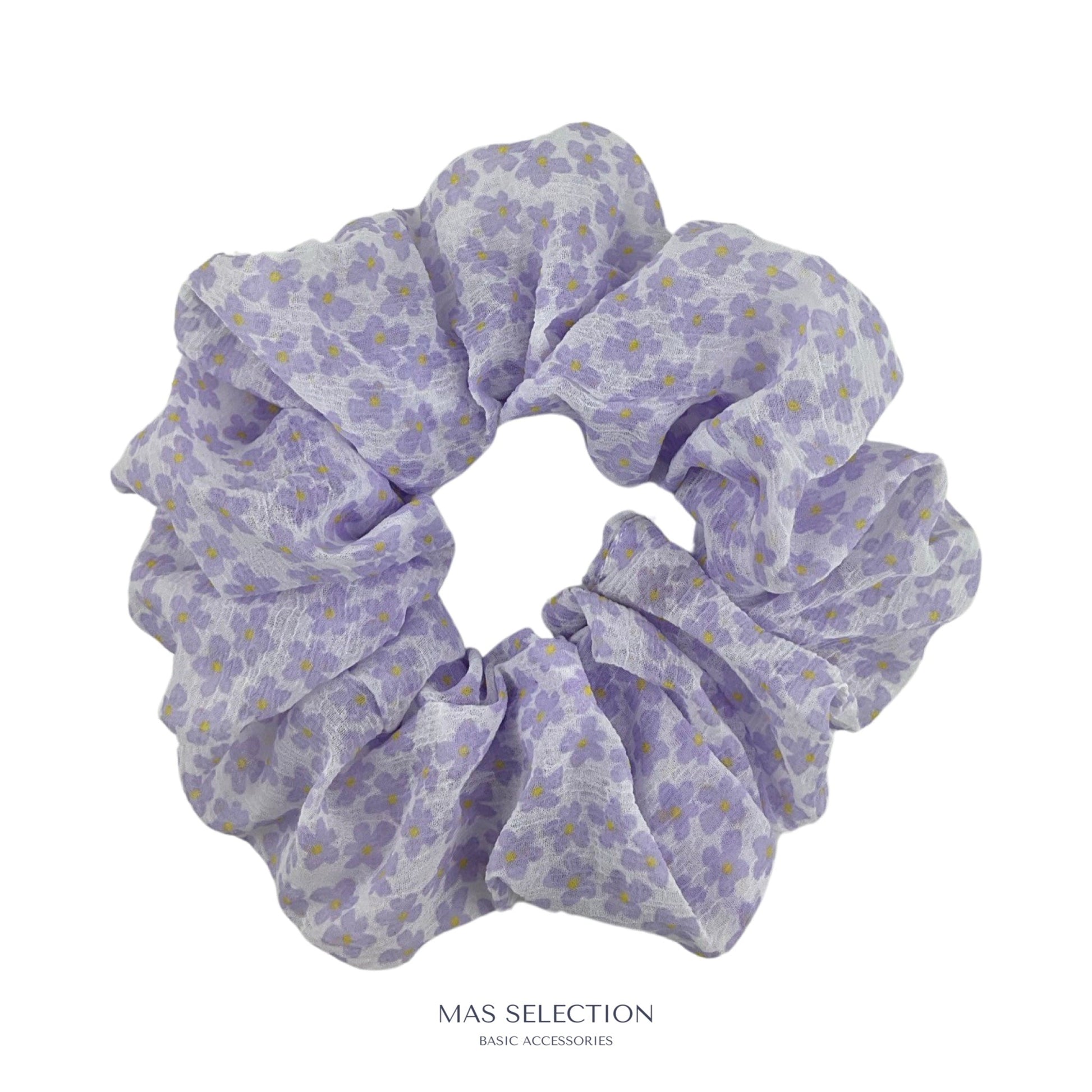 Stor Scrunchie Blomsterprint Lilla| MAS SELECTION