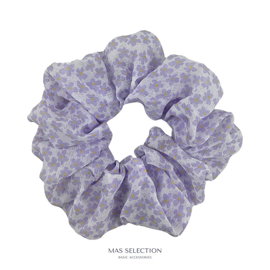Stor Scrunchie Blomsterprint Lilla| MAS SELECTION
