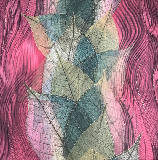 Blød Tørklæde i Bladmønster i Rød| MAS SELECTION