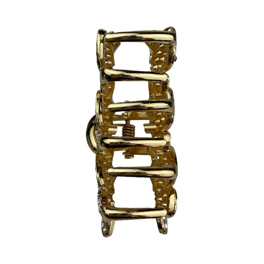 Medium hårklemme med guld sommerfugle og rhinsten | MAS SELECTION