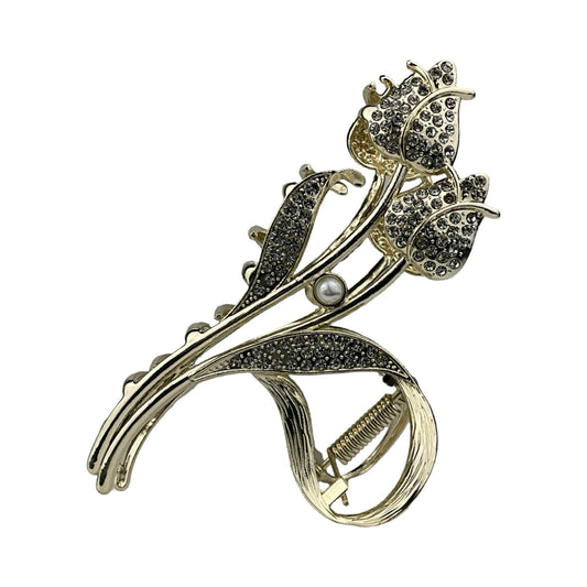 Guld Metal Hårklemme med To Roser| MAS SELECTION