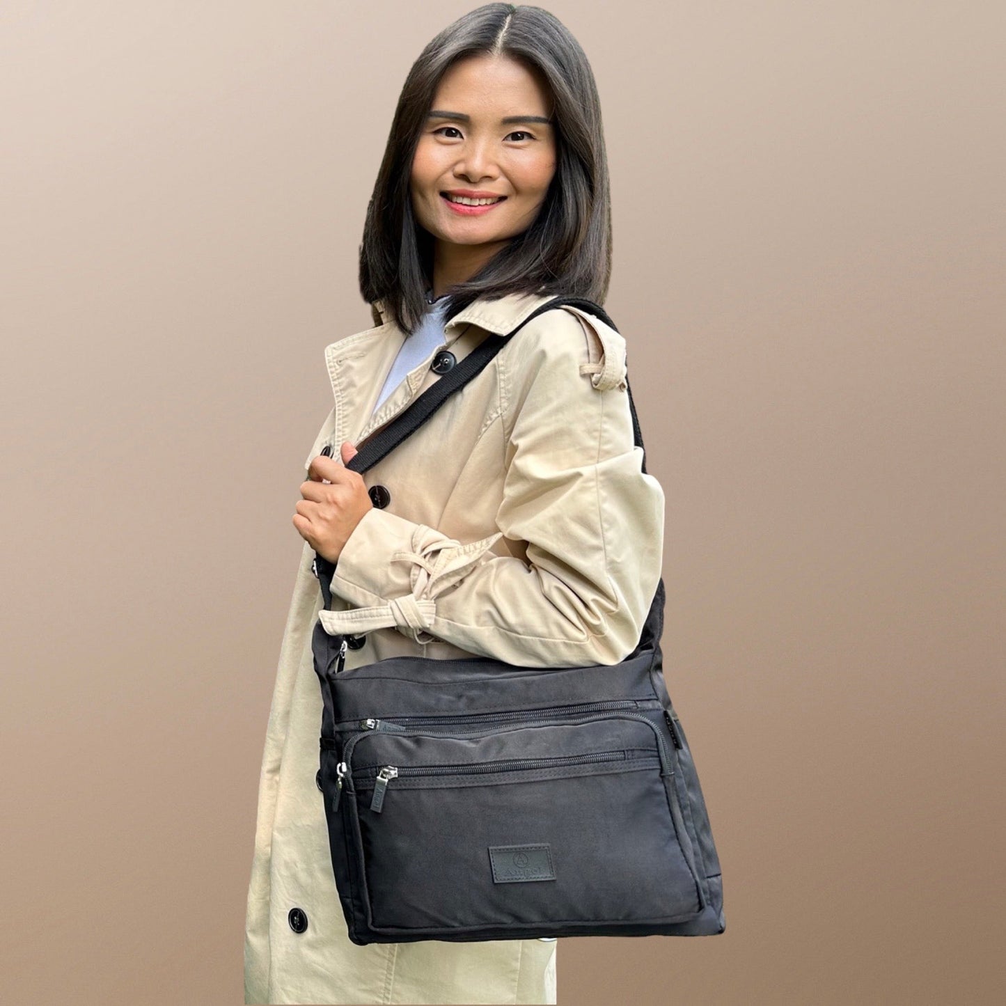 MS klassisk Skuldertaske/crossbody grå| MAS SELECTION
