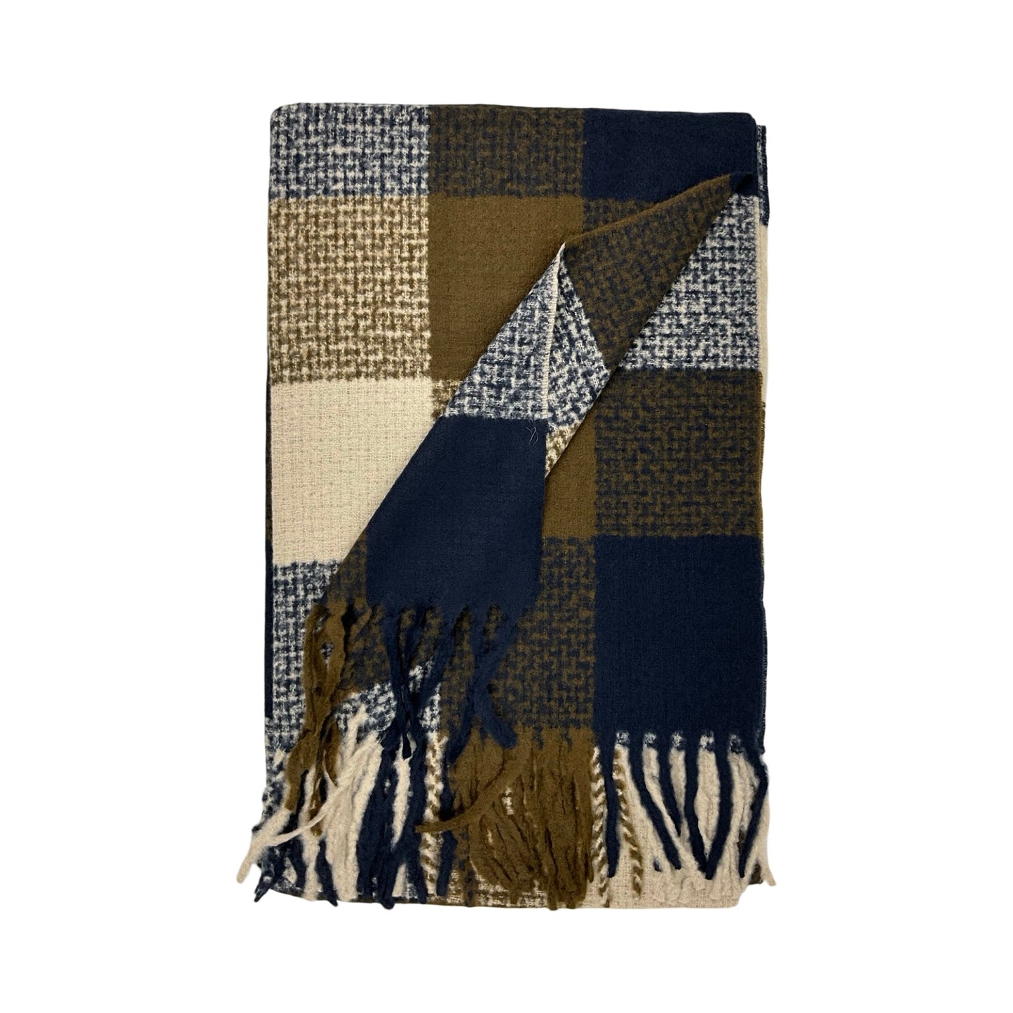 Check Tørklæde Mørkeblå| MAS SELECTION