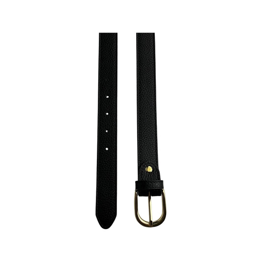 Klassisk ægte læderbælte sort tyk | MAS SELECTION