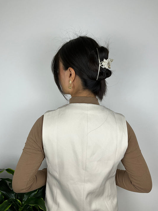 Guld Metal Hårklemme med Sommerfugl| MAS SELECTION