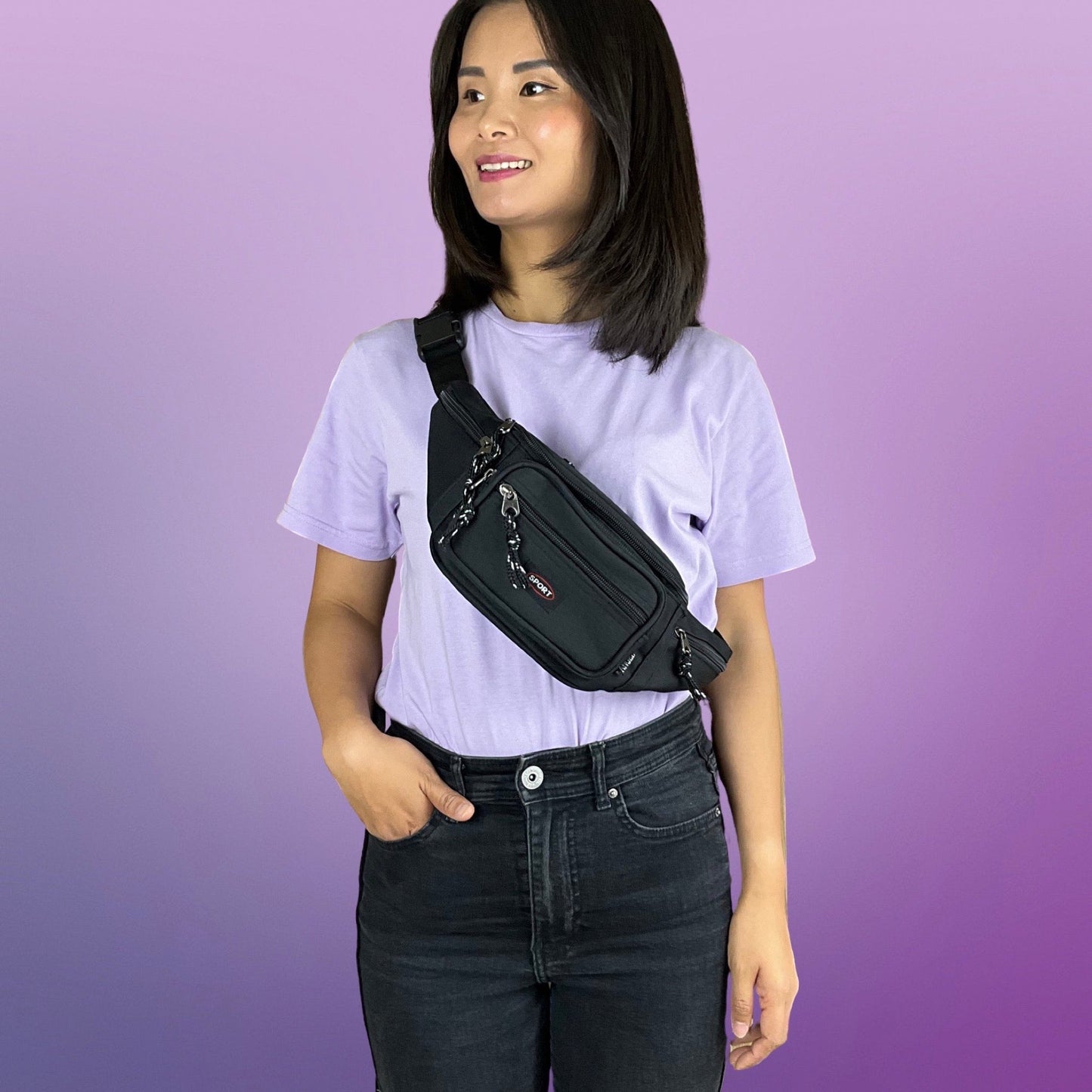 Casual Bæltetaske Sort| MAS SELECTION