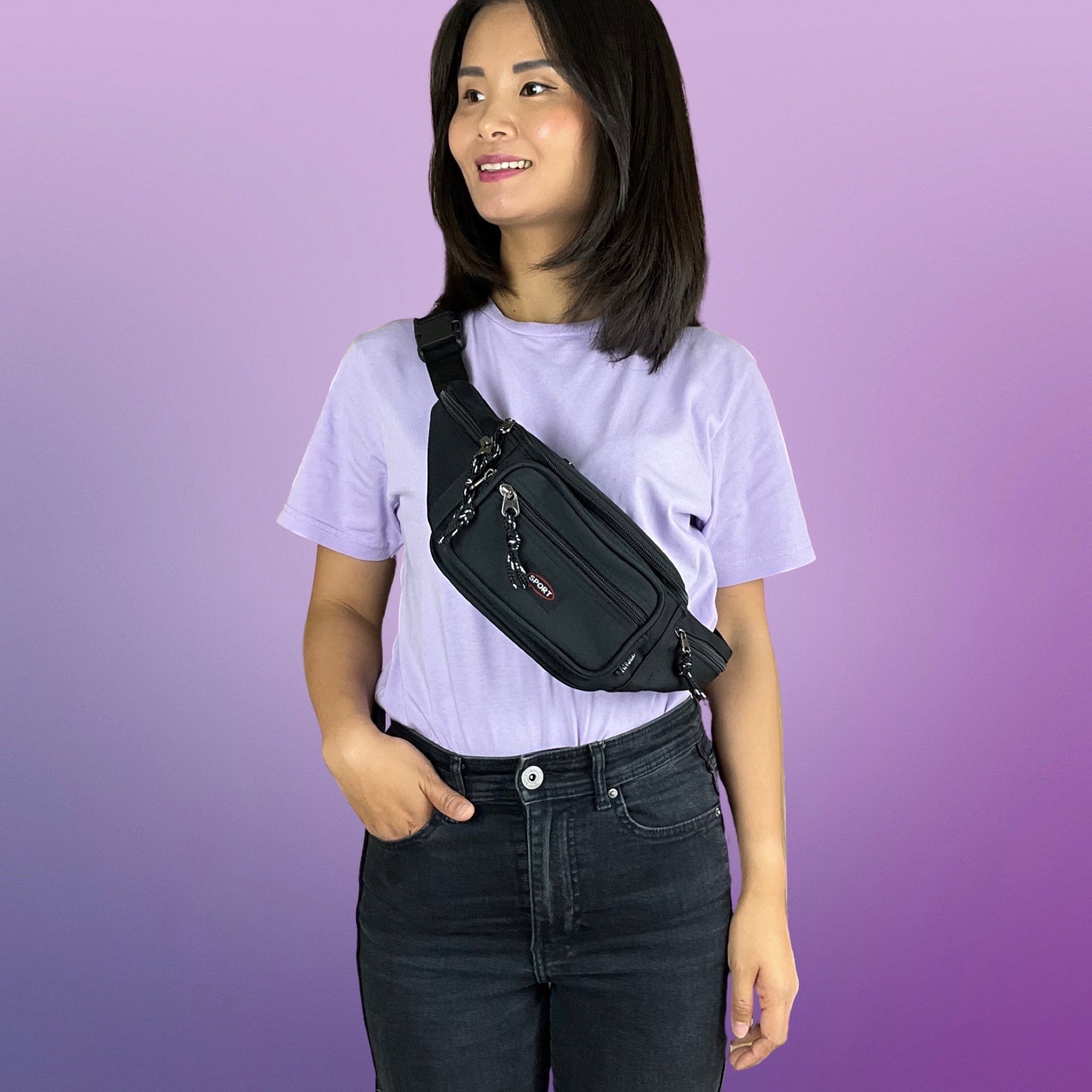 Casual Bæltetaske Sort| MAS SELECTION