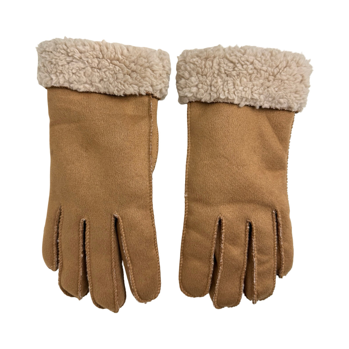 Brune Vinterhandsker i Ruskindslook