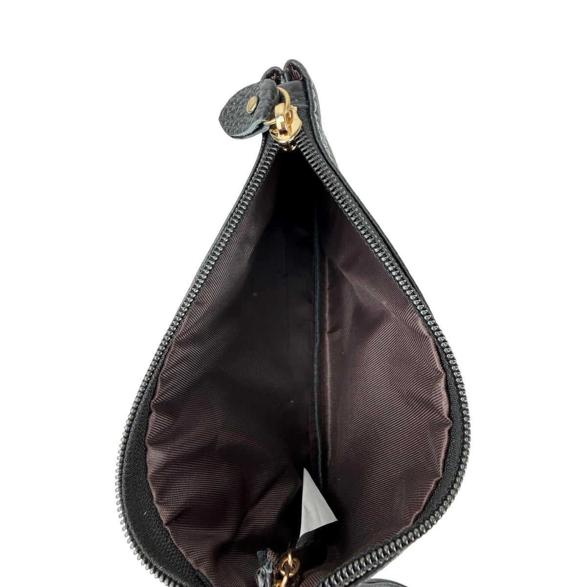 Ægte Læder Clutch i Sort