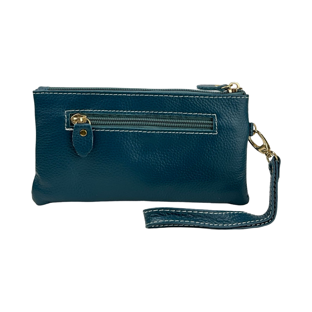Ægte Læder Clutch i Turkis