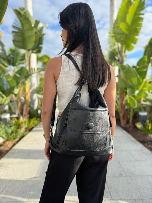 Multifunktionel Rygsæk og Skuldertaske Sort