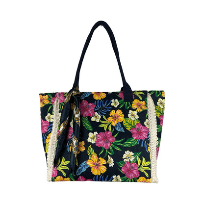 Blomstrende Stor Shopper Sort