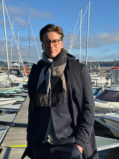 Klassisk Argyle Vintertørklæde i Sort