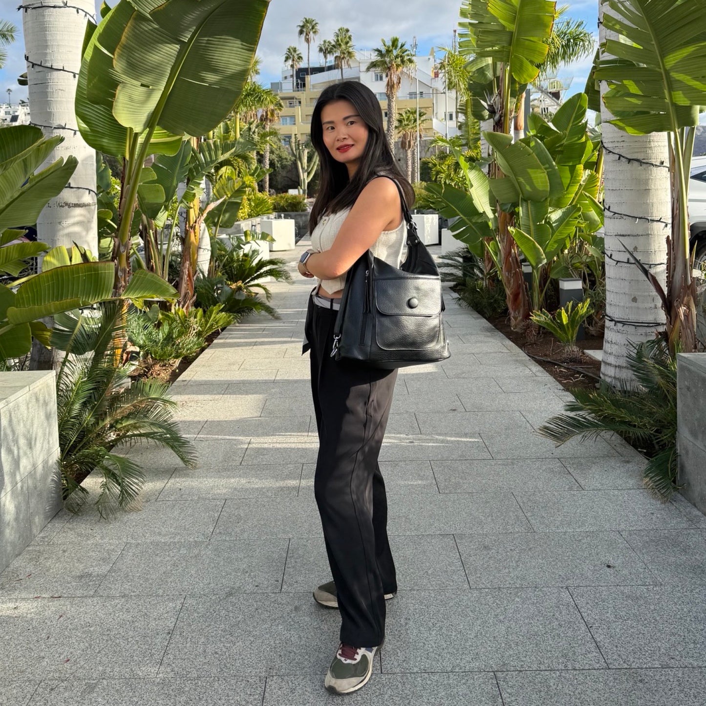 Multifunktionel Rygsæk og Skuldertaske Sort