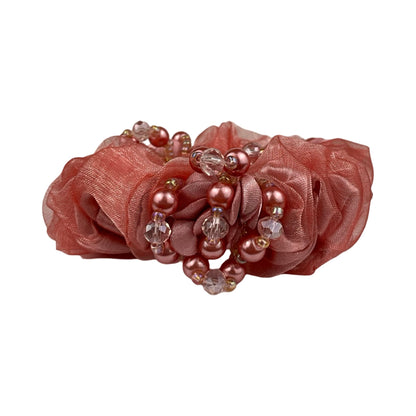 Blomster og Stendecoreret Scrunchie Lyserød| MAS SELECTION