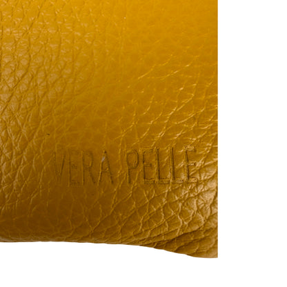 Ægte Læder Clutch i Gul
