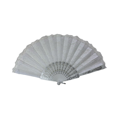 Hvid Blondevifte med Sølvdetaljer