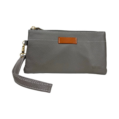 Ægte Læder Clutch i Grå