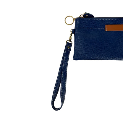Ægte Læder Clutch i Mørkeblå