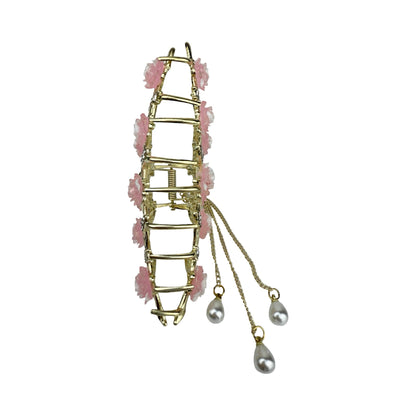 Elegant hårklemme med lyserød rose | MAS SELECTION