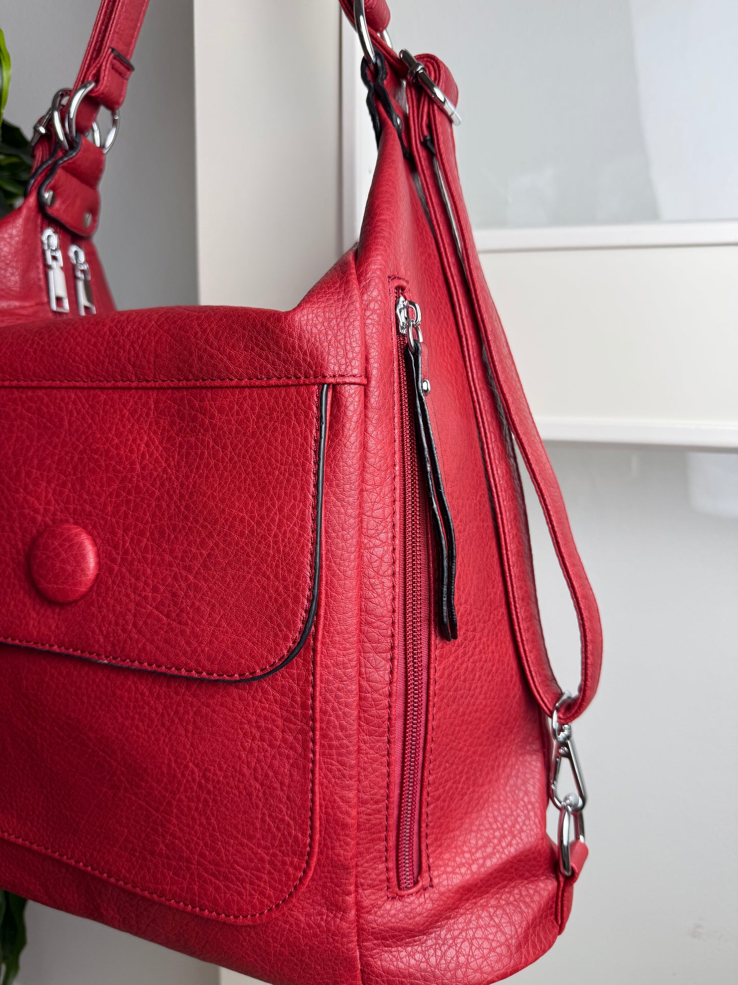 Multifunktionel Rygsæk og Skuldertaske Rød