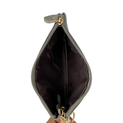 Ægte Læder Clutch i Grå
