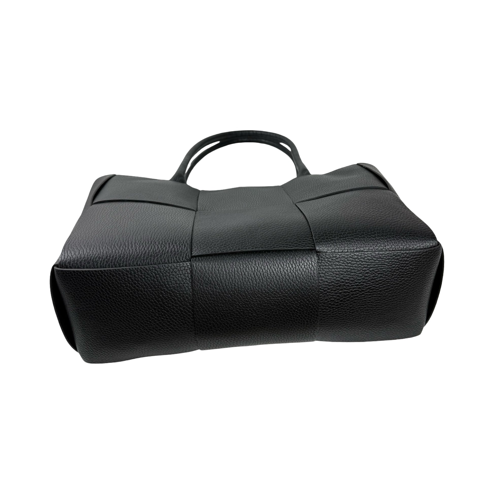 Flettet Skuldertaske i Ægte Læder Sort | MAS SELECTION