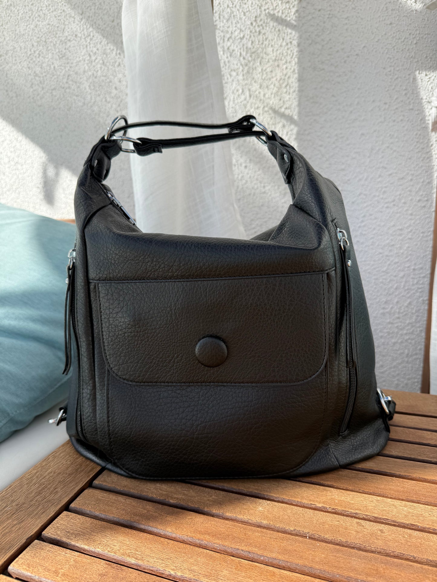 Multifunktionel Rygsæk og Skuldertaske Sort