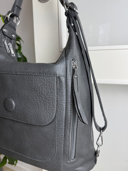 Multifunktionel Rygsæk og Skuldertaske Grå