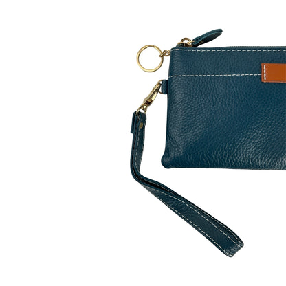 Ægte Læder Clutch i Turkis