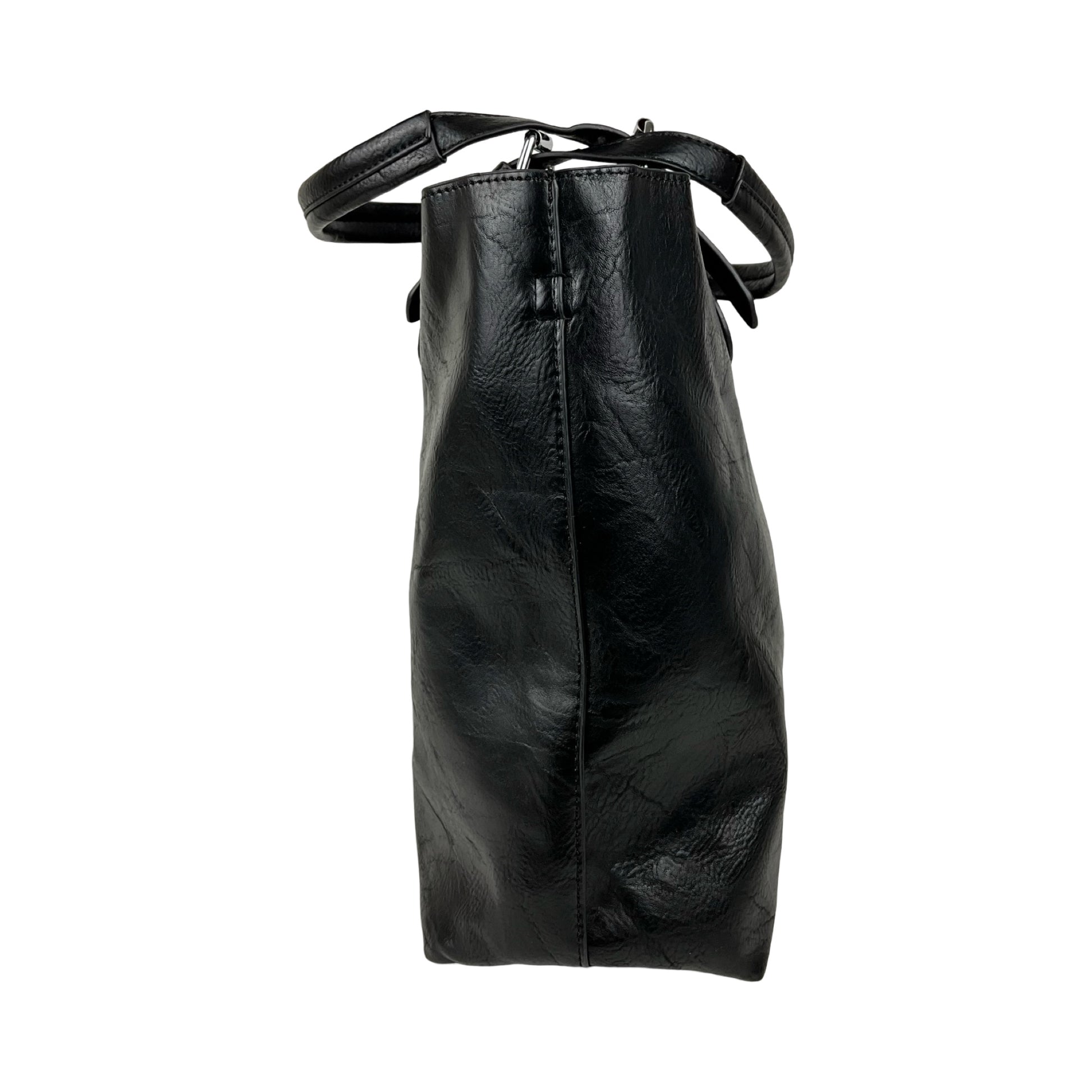 Sideside af shopper fra Elisa 3 i 1 dametaske i sort – stilrent og rummeligt design