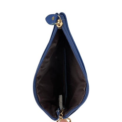 Ægte Læder Clutch i Mørkeblå
