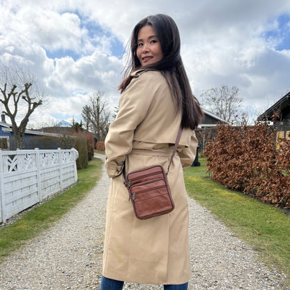 Læder Skuldertaske i Brun