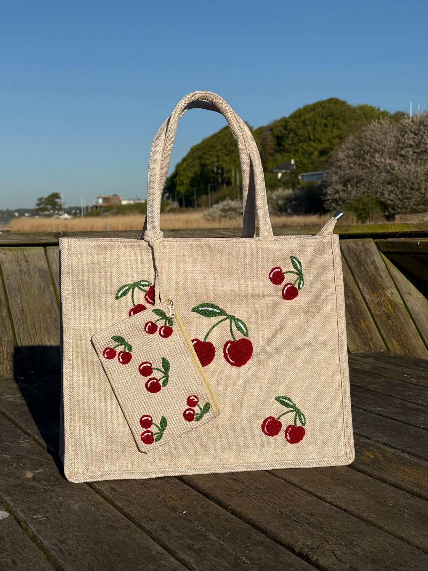 Kirsebær Shopper i Beige