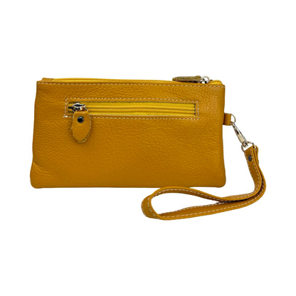 Ægte Læder Clutch i Gul