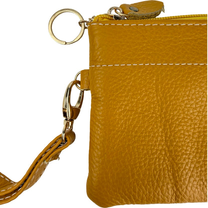 Ægte Læder Clutch i Gul