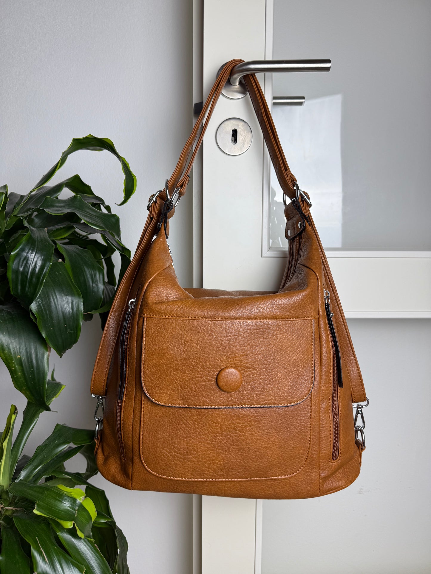 Multifunktionel Rygsæk og Skuldertaske Brun