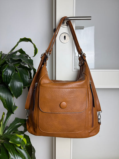 Multifunktionel Rygsæk og Skuldertaske Brun